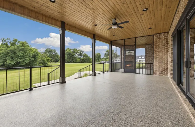 Screened porch, The Arched Brick Ranch
