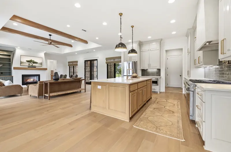 Kitchen and great room, The Arched Brick Ranch