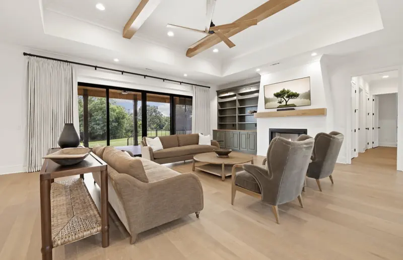 Living room in a Hillside custom home