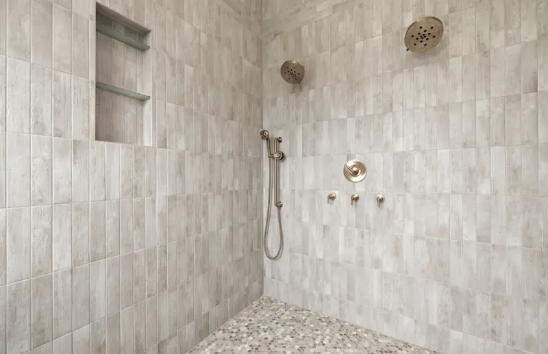 Walk-in shower, The Arched Brick Ranch