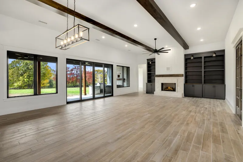 Great room, The Cedar & Batten Farmhouse