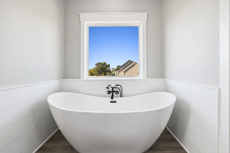 Primary bathroom in a Hillside custom home
